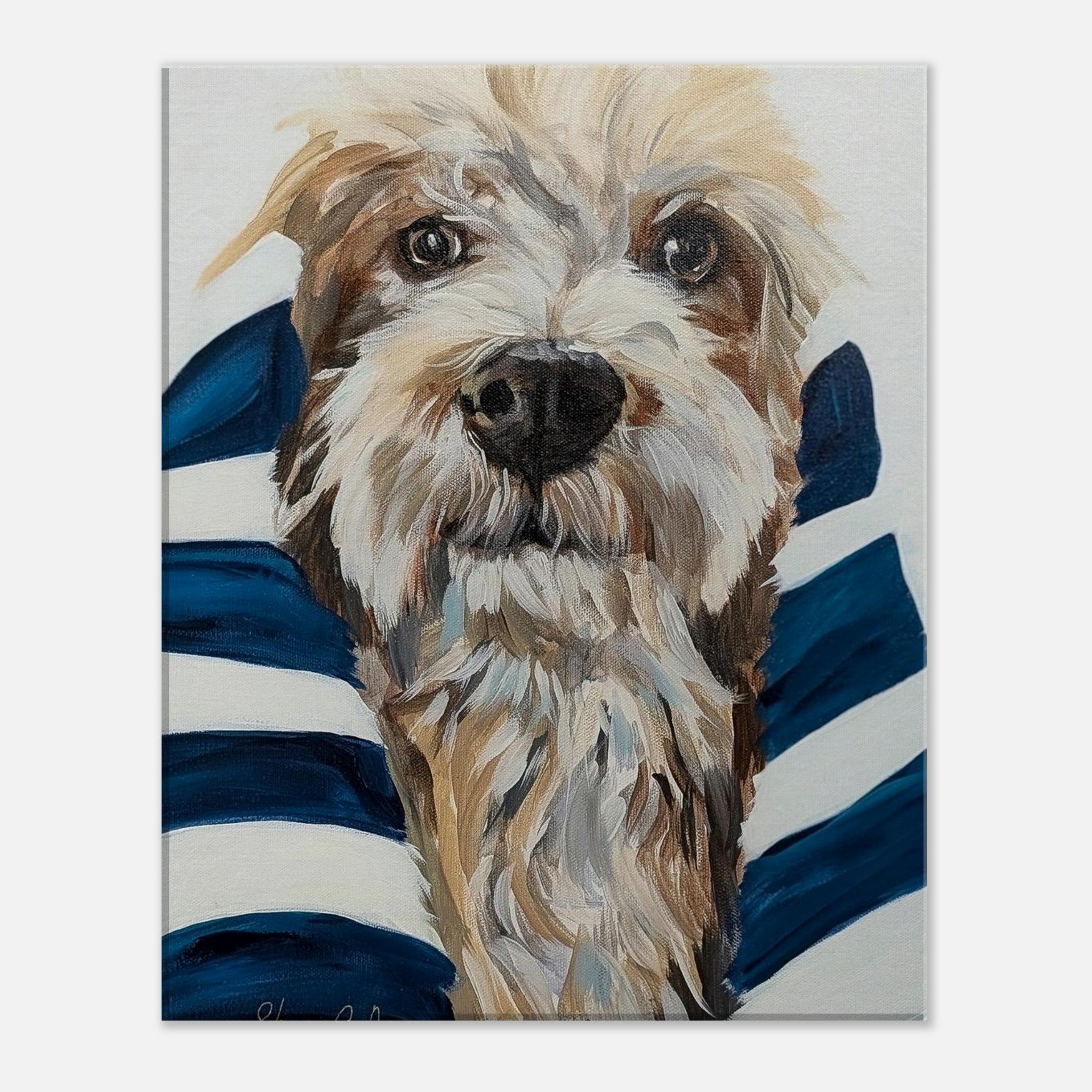 golden doodle dog portrait giclee canvas print- liver by Nauti Puppy Fine Art